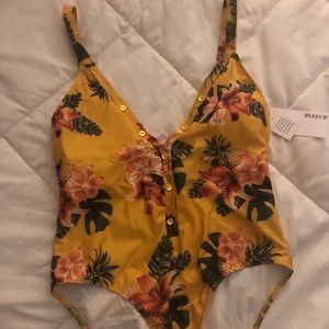 New! JustFab One Piece Floral Suit
